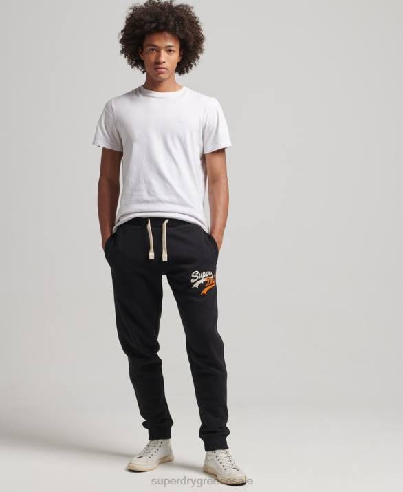 vintage λογότυπο ενδιαφέρον joggers άνδρες είδη ένδυσης μαύρος Superdry L02L6425