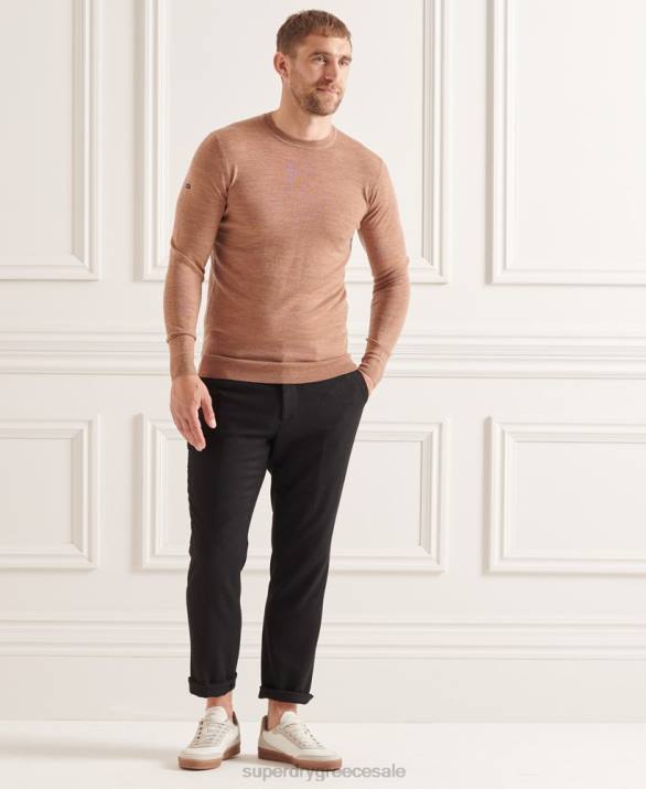 στούντιο Merino crew jumper άνδρες είδη ένδυσης μπεζ Superdry L02L1294