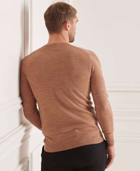 στούντιο Merino crew jumper άνδρες είδη ένδυσης μπεζ Superdry L02L1294