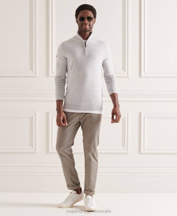 jumper merino henley άνδρες είδη ένδυσης ανοιχτό γκρι Superdry L02L5320