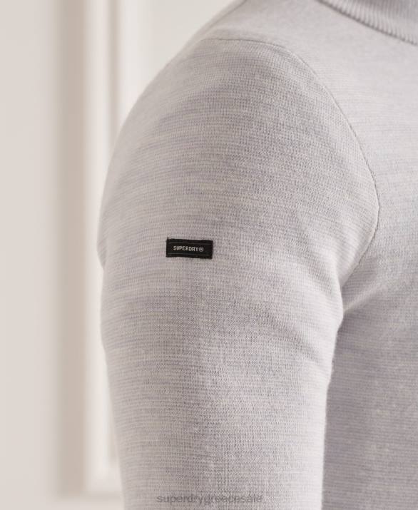 jumper merino henley άνδρες είδη ένδυσης ανοιχτό γκρι Superdry L02L5320