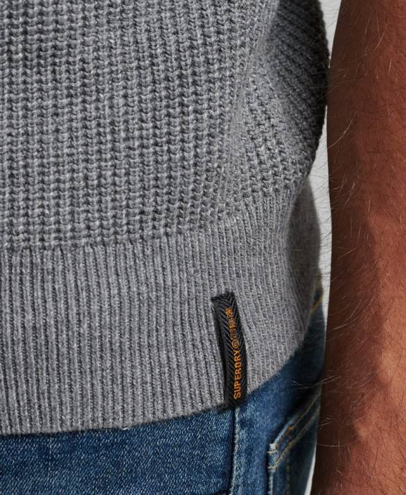 vintage ανάγλυφη πλήρωμα πλεκτό jumper άνδρες είδη ένδυσης γκρί Superdry L02L1236