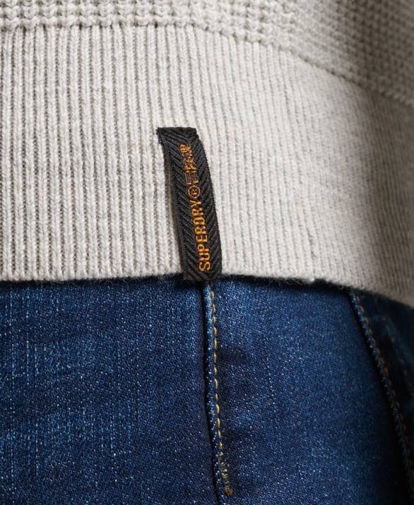 vintage ανάγλυφη πλήρωμα πλεκτό jumper άνδρες είδη ένδυσης γκρί Superdry L02L1238