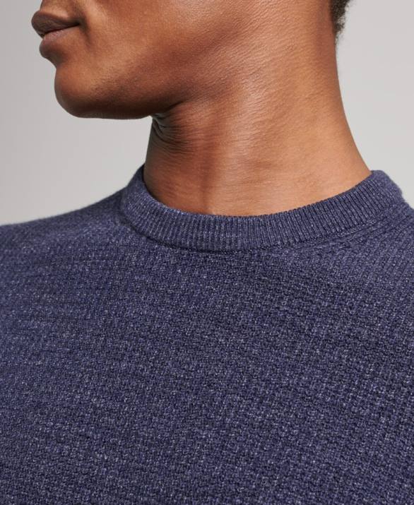 vintage ανάγλυφη πλήρωμα πλεκτό jumper άνδρες είδη ένδυσης ΠΟΛΕΜΙΚΟ ΝΑΥΤΙΚΟ Superdry L02L1249