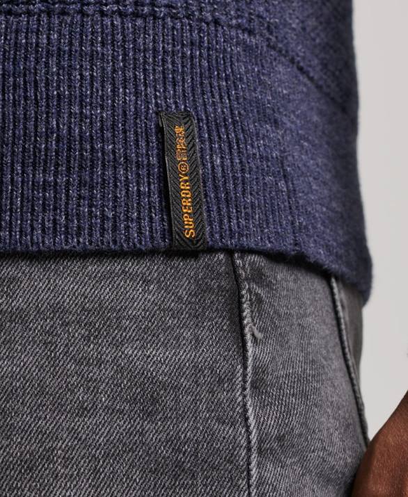 vintage ανάγλυφη πλήρωμα πλεκτό jumper άνδρες είδη ένδυσης ΠΟΛΕΜΙΚΟ ΝΑΥΤΙΚΟ Superdry L02L1249