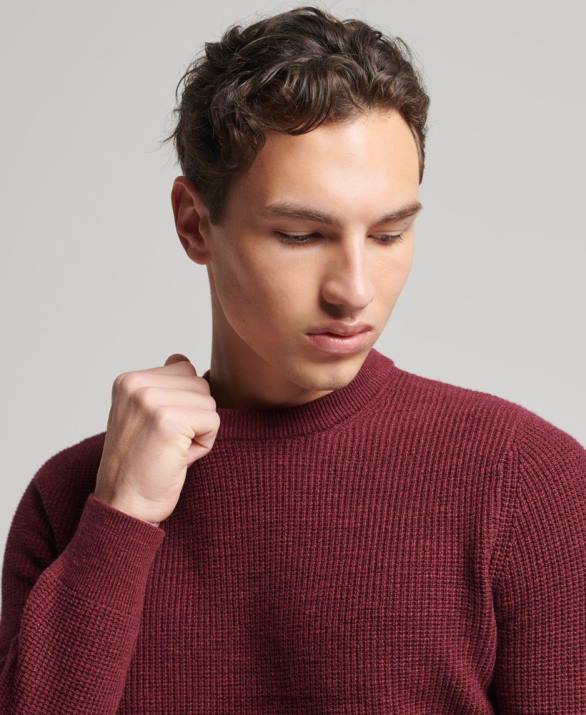 vintage ανάγλυφη πλήρωμα πλεκτό jumper άνδρες είδη ένδυσης το κόκκινο Superdry L02L1251