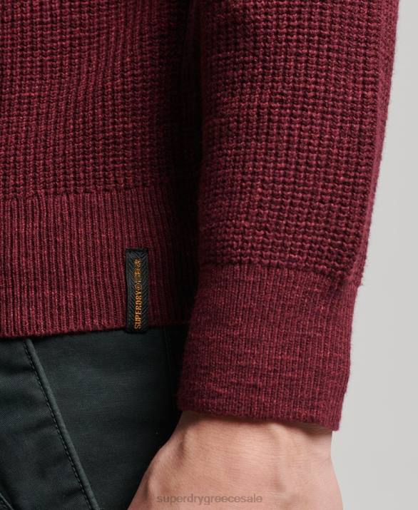 vintage ανάγλυφη πλήρωμα πλεκτό jumper άνδρες είδη ένδυσης το κόκκινο Superdry L02L1251