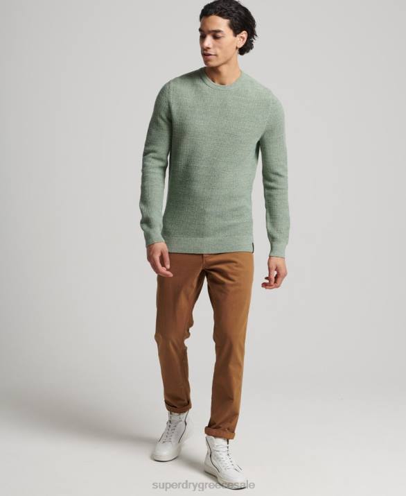 vintage ανάγλυφη πλήρωμα πλεκτό jumper άνδρες είδη ένδυσης πράσινος Superdry L02L1265