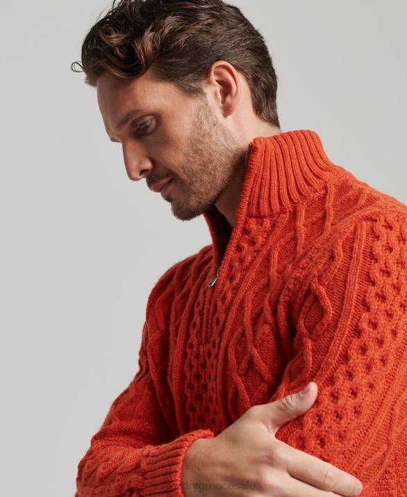 vintage jumper jacob henley άνδρες είδη ένδυσης πορτοκάλι Superdry L02L1300