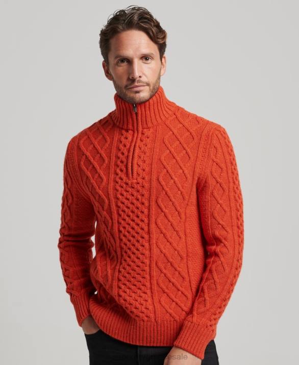 vintage jumper jacob henley άνδρες είδη ένδυσης πορτοκάλι Superdry L02L1300