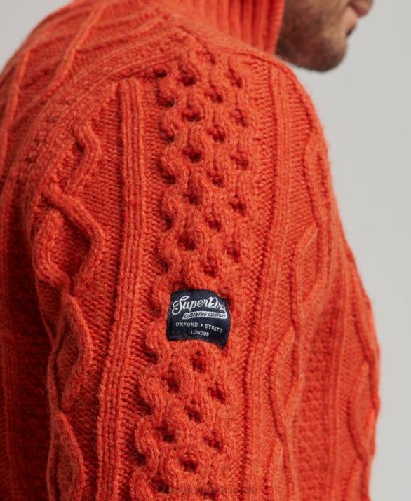 vintage jumper jacob henley άνδρες είδη ένδυσης πορτοκάλι Superdry L02L1300