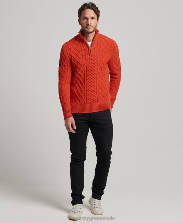 vintage jumper jacob henley άνδρες είδη ένδυσης πορτοκάλι Superdry L02L1300