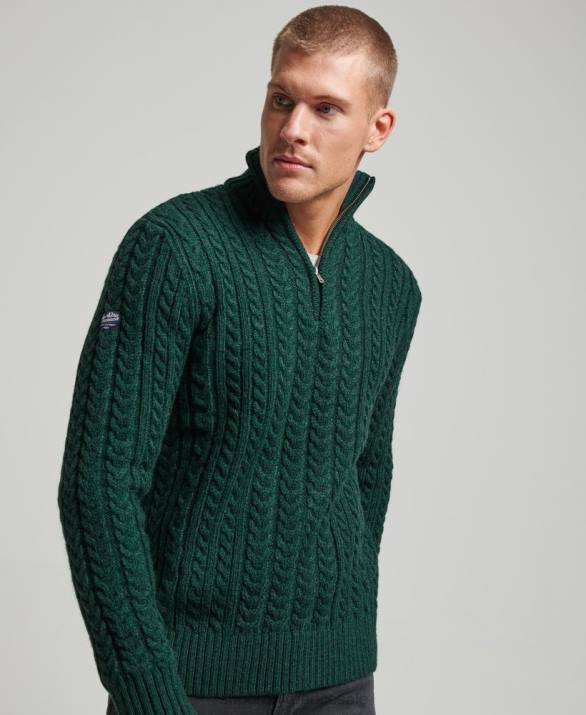 vintage jumper jacob henley άνδρες είδη ένδυσης πράσινος Superdry L02L1304