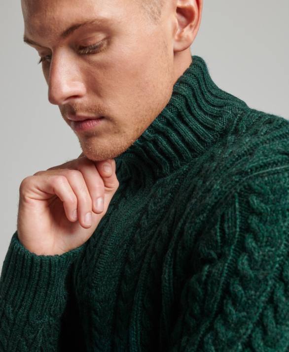 vintage jumper jacob henley άνδρες είδη ένδυσης πράσινος Superdry L02L1304
