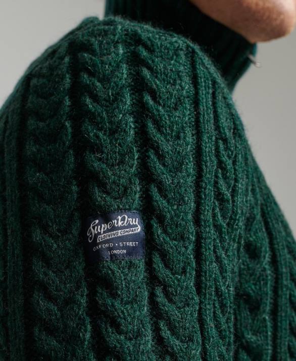 vintage jumper jacob henley άνδρες είδη ένδυσης πράσινος Superdry L02L1304