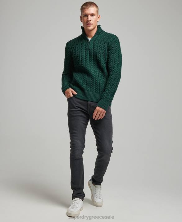 vintage jumper jacob henley άνδρες είδη ένδυσης πράσινος Superdry L02L1304