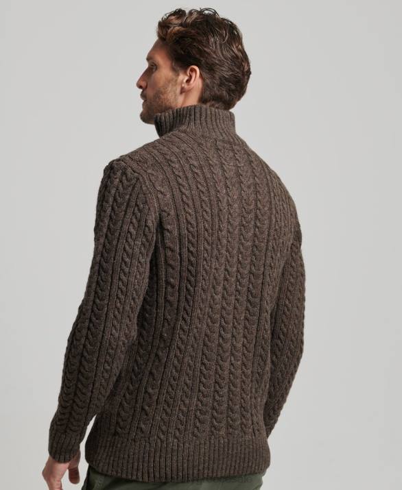 vintage jumper jacob henley άνδρες είδη ένδυσης καφέ Superdry L02L1322