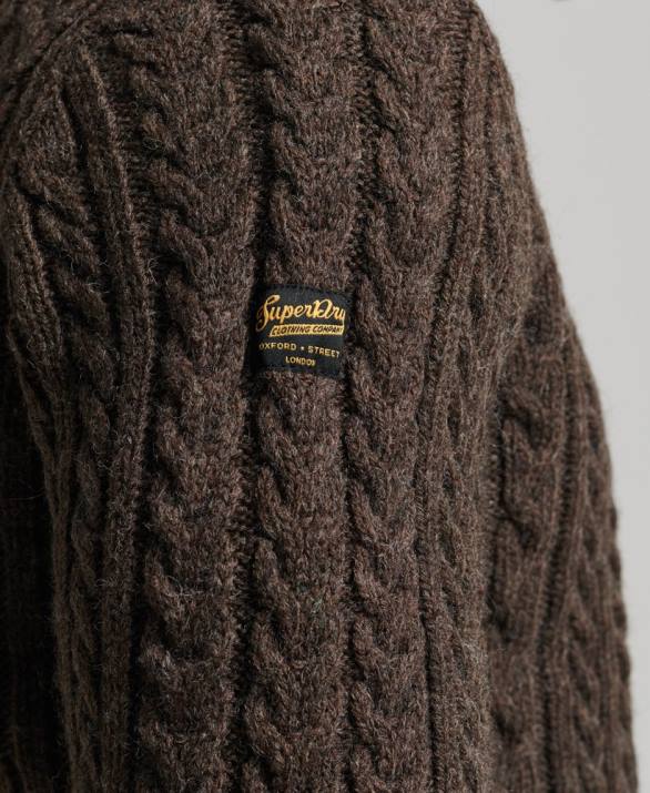 vintage jumper jacob henley άνδρες είδη ένδυσης καφέ Superdry L02L1322