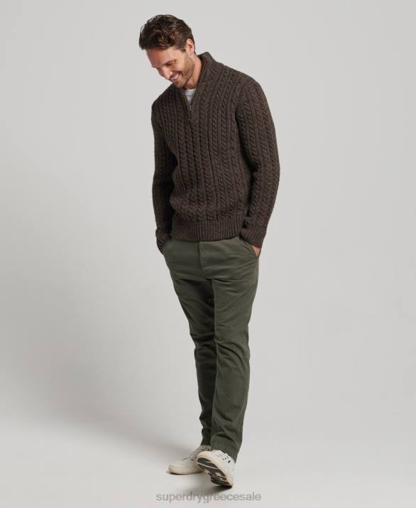 vintage jumper jacob henley άνδρες είδη ένδυσης καφέ Superdry L02L1322