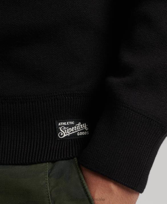 vintage πλεκτό varsity άνδρες είδη ένδυσης μαύρος Superdry L02L1342
