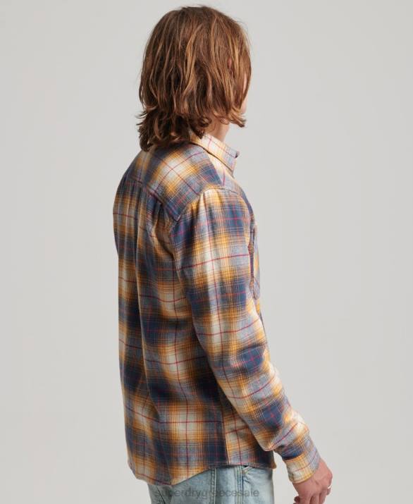 vintage check overshirt άνδρες είδη ένδυσης χρυσός Superdry L02L191