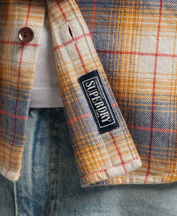 vintage check overshirt άνδρες είδη ένδυσης χρυσός Superdry L02L191