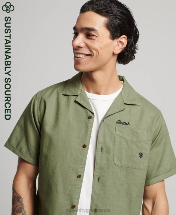 vintage πουκάμισο resort άνδρες είδη ένδυσης χακί Superdry L02L189