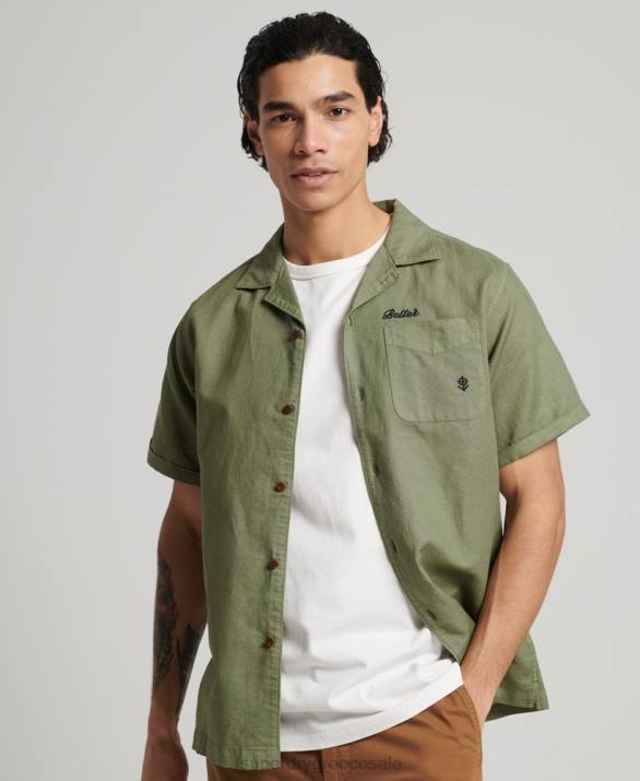 vintage πουκάμισο resort άνδρες είδη ένδυσης χακί Superdry L02L189
