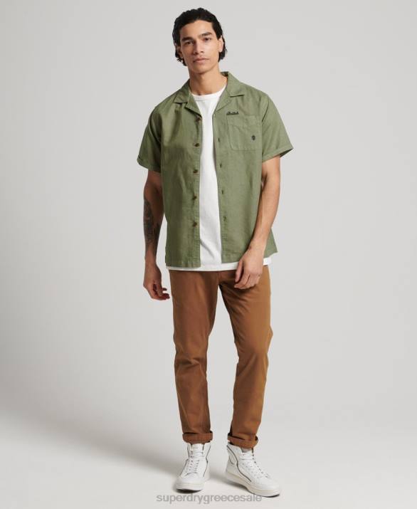 vintage πουκάμισο resort άνδρες είδη ένδυσης χακί Superdry L02L189