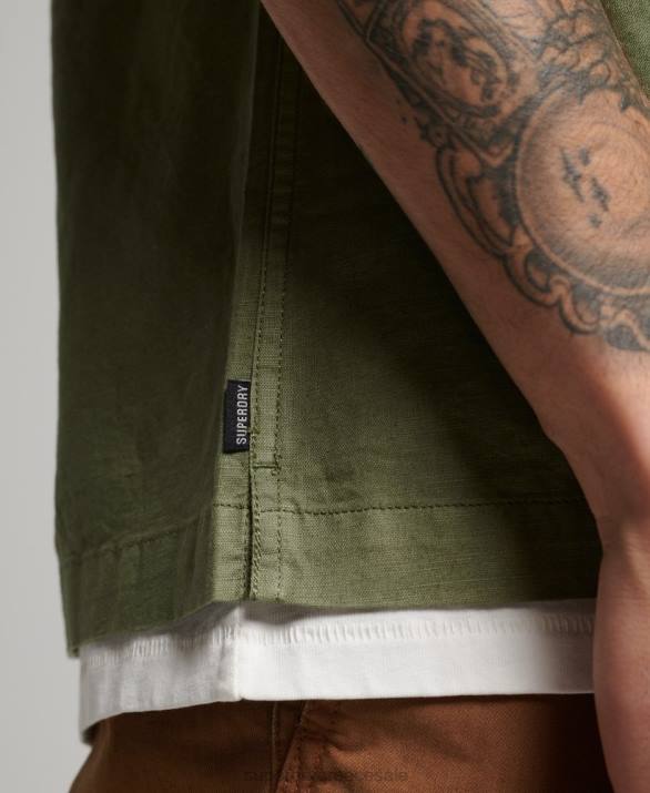vintage πουκάμισο resort άνδρες είδη ένδυσης χακί Superdry L02L189