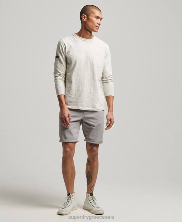 σορτς chino core άνδρες είδη ένδυσης ανοιχτό γκρι Superdry L02L253