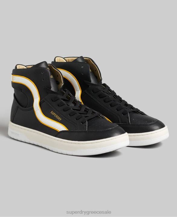 vintage vegan basket high top trainers άνδρες παπούτσια μαύρος Superdry L02L1910
