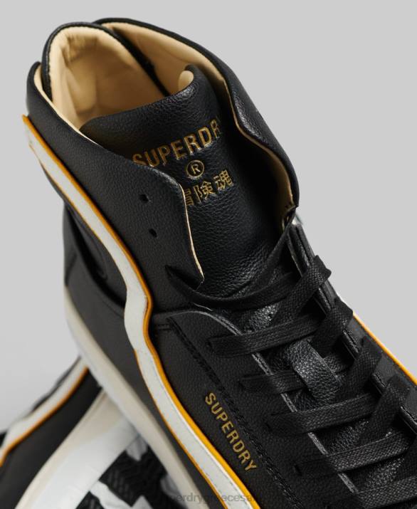 vintage vegan basket high top trainers άνδρες παπούτσια μαύρος Superdry L02L1910