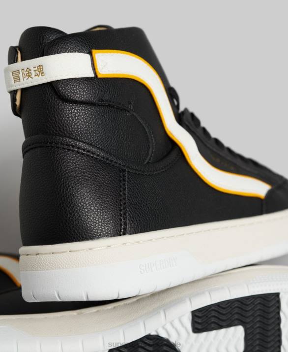 vintage vegan basket high top trainers άνδρες παπούτσια μαύρος Superdry L02L1910