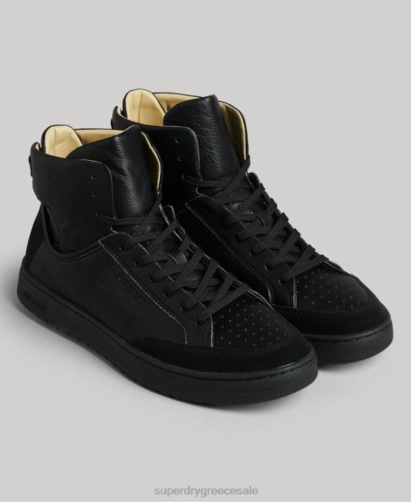 vintage vegan basket high trainers άνδρες παπούτσια μαύρος Superdry L02L1914